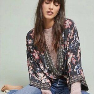 Kachel x Anthropologie Collection Floral Printed Open Front Kimono Sz OS